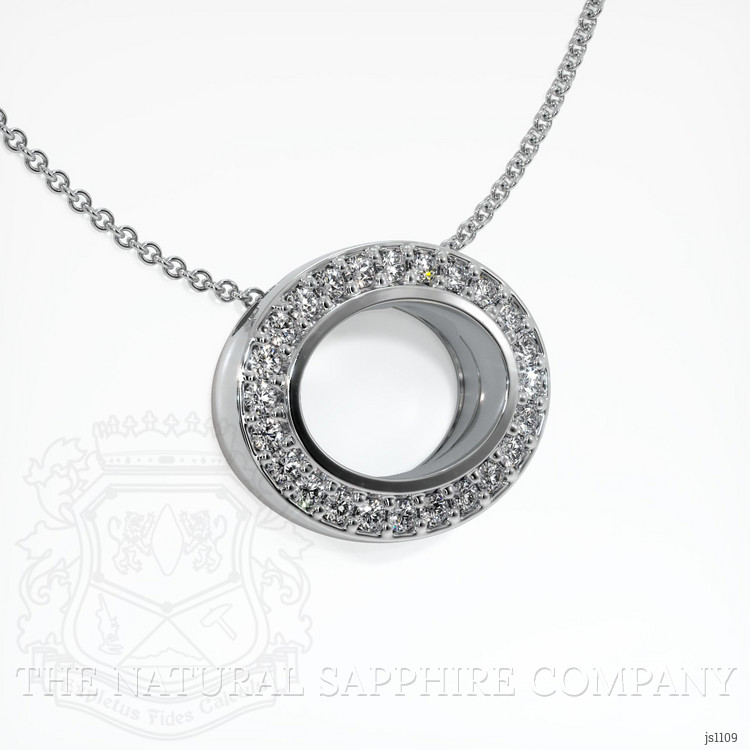 18K White Gold Pave Pendant Setting
