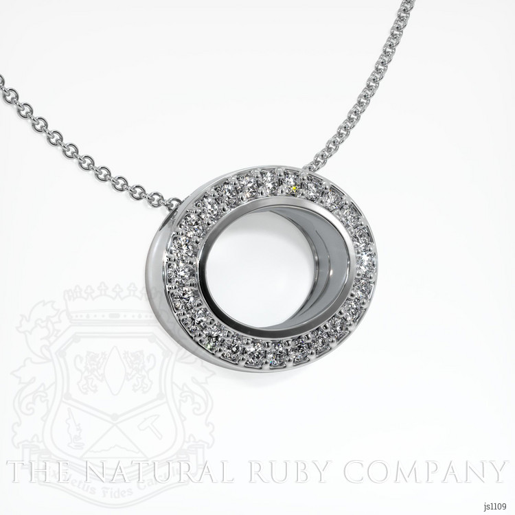 18K White Gold Pave Pendant Setting