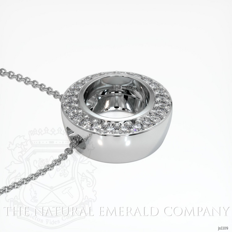 18K White Gold Pave Pendant Setting