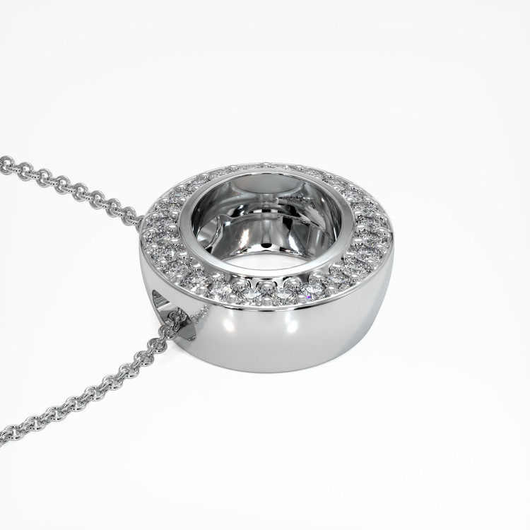18K White Gold Pave Pendant Setting