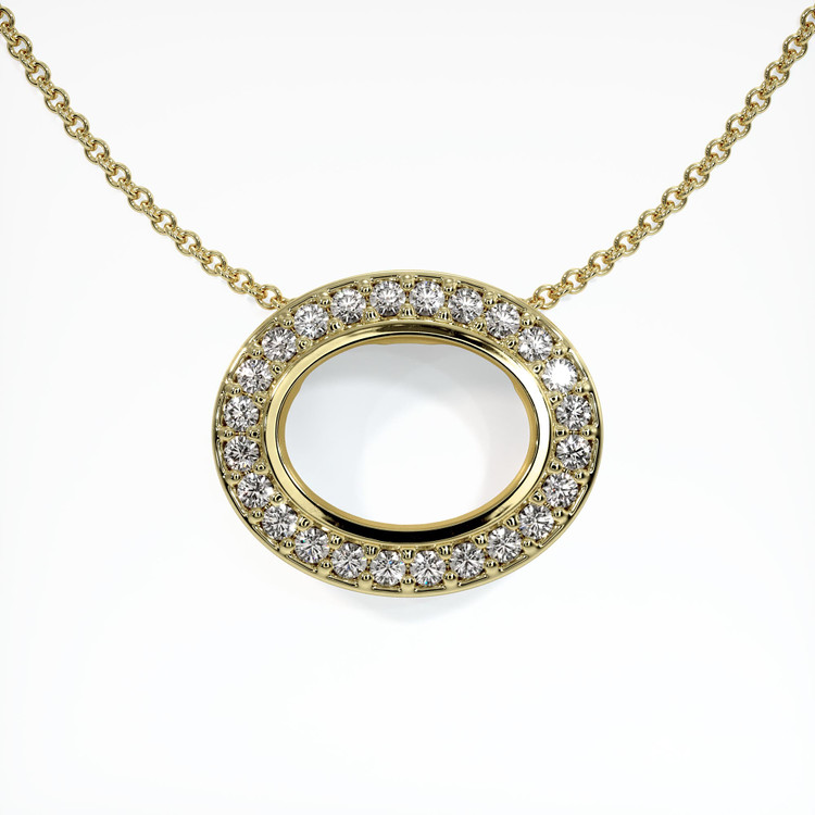 14K Yellow Gold Pave Pendant Setting