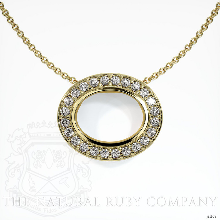 14K Yellow Gold Pave Pendant Setting