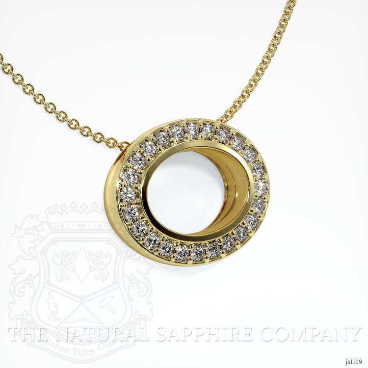 14K Yellow Gold Pave Pendant Setting