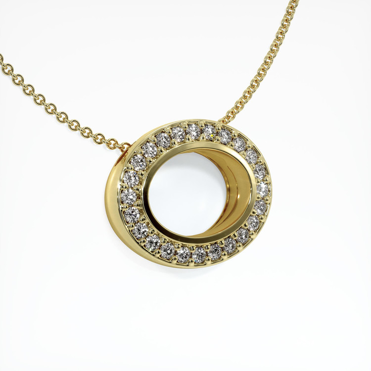 14K Yellow Gold Pave Pendant Setting