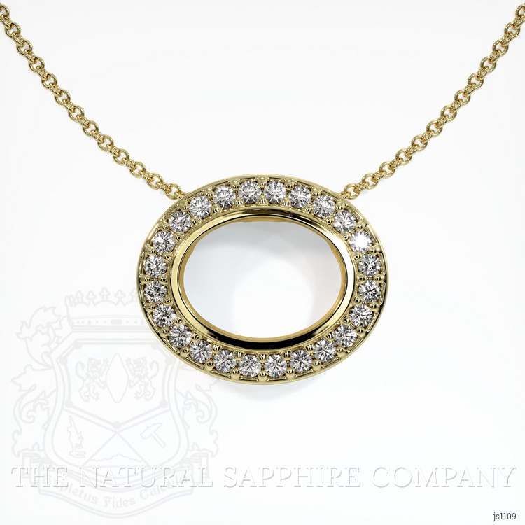 18K Yellow Gold Pave Pendant Setting