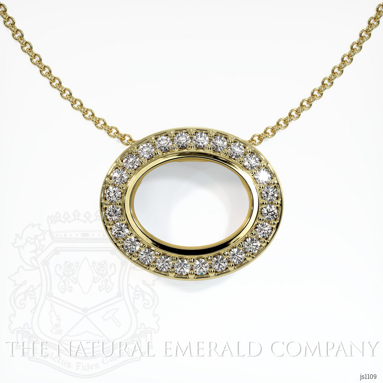 Pave Emerald Pendant 0.63 Ct., 18K Yellow Gold