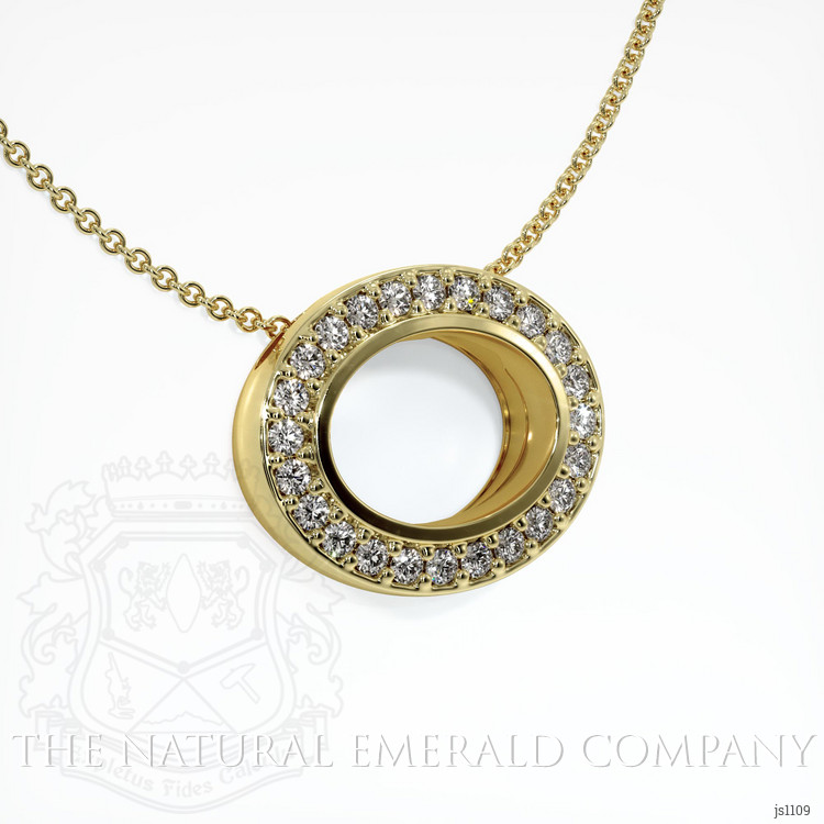 18K Yellow Gold Pave Pendant Setting