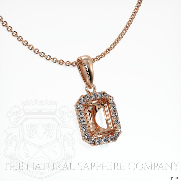 14K Rose Gold Pave Pendant Setting