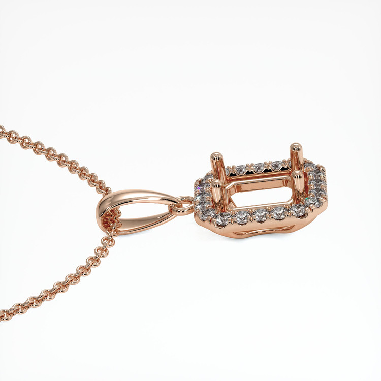 14K Rose Gold Pave Pendant Setting
