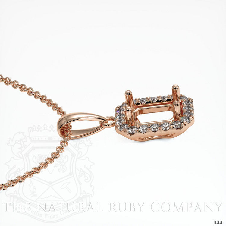 14K Rose Gold Pave Pendant Setting