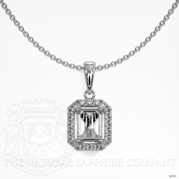 10K White Gold Pave Pendant Setting