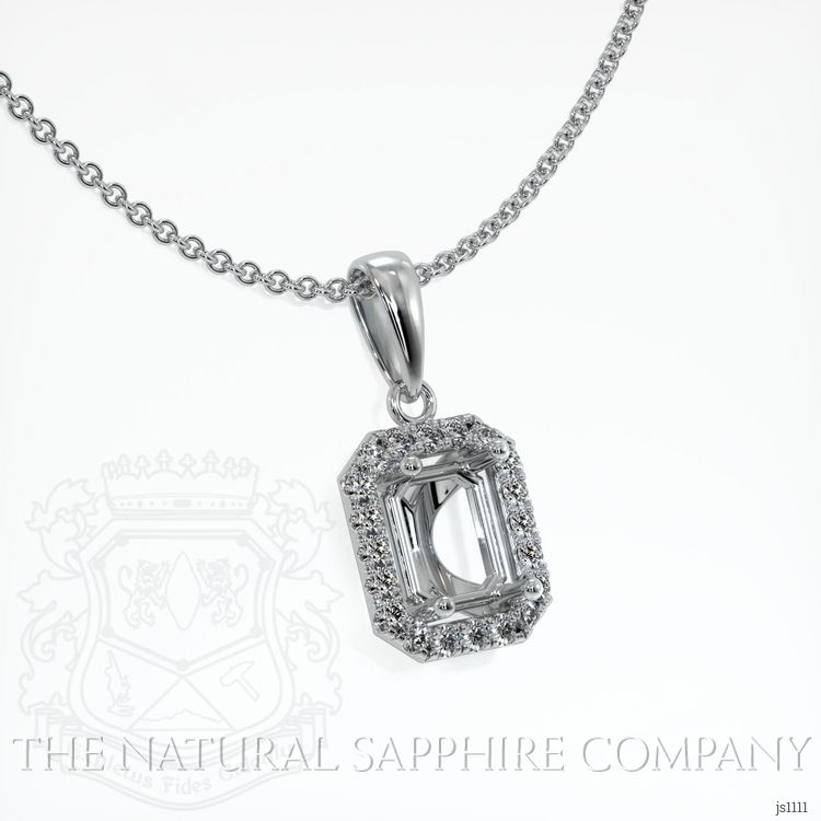 14K White Gold Pave Pendant Setting