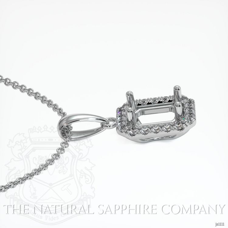 14K White Gold Pave Pendant Setting
