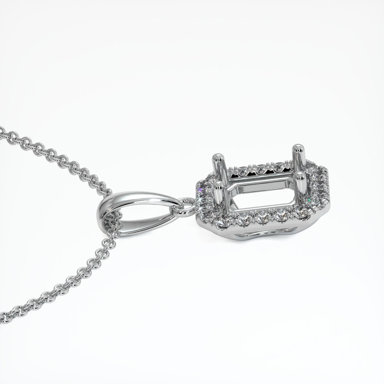 14K White Gold Pave Pendant Setting