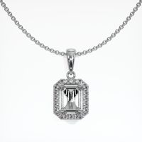 Pave Emerald Pendant 3.06 Ct., 18K White Gold Combination Setting