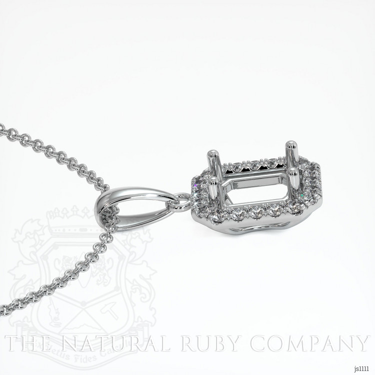 18K White Gold Pave Pendant Setting