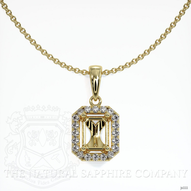 10K Yellow Gold Pave Pendant Setting
