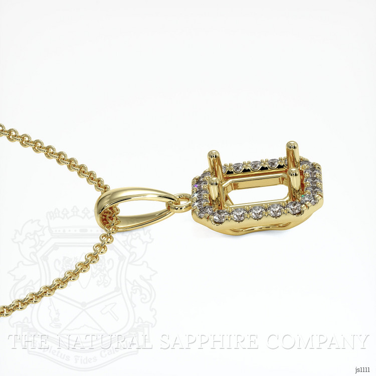 10K Yellow Gold Pave Pendant Setting