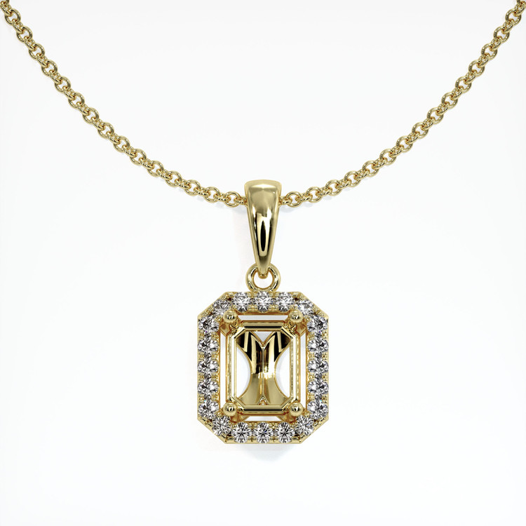 14K Yellow Gold Pave Pendant Setting