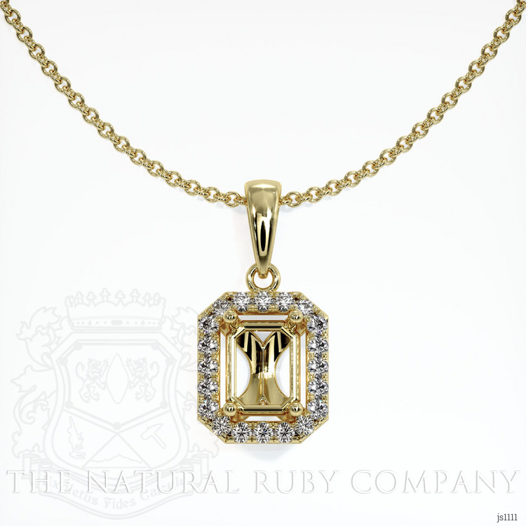 14K Yellow Gold Pave Pendant Setting