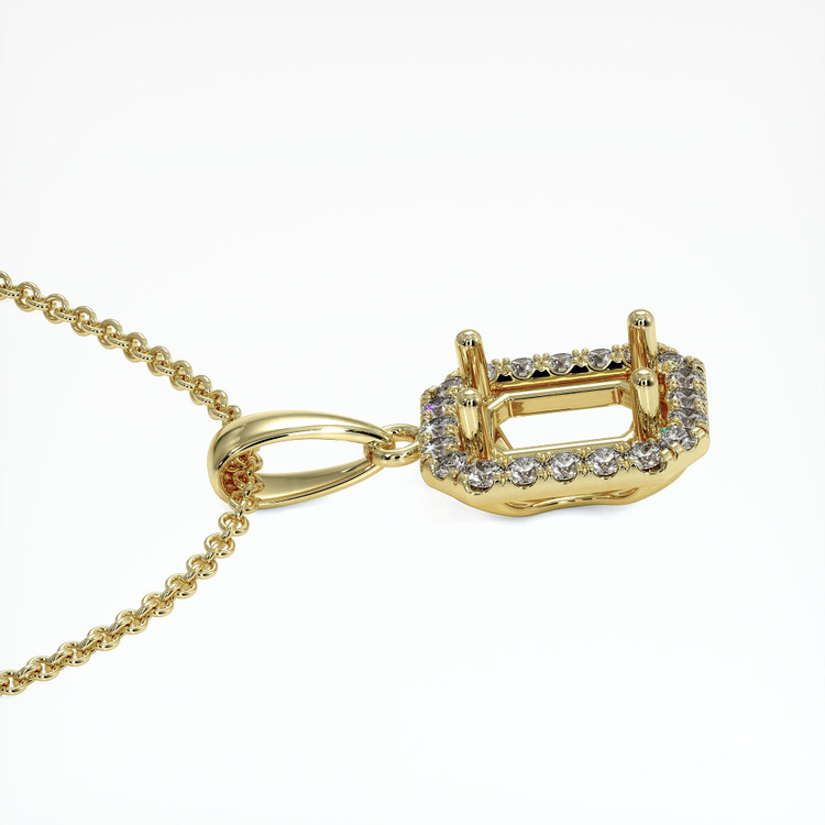 14K Yellow Gold Pave Pendant Setting