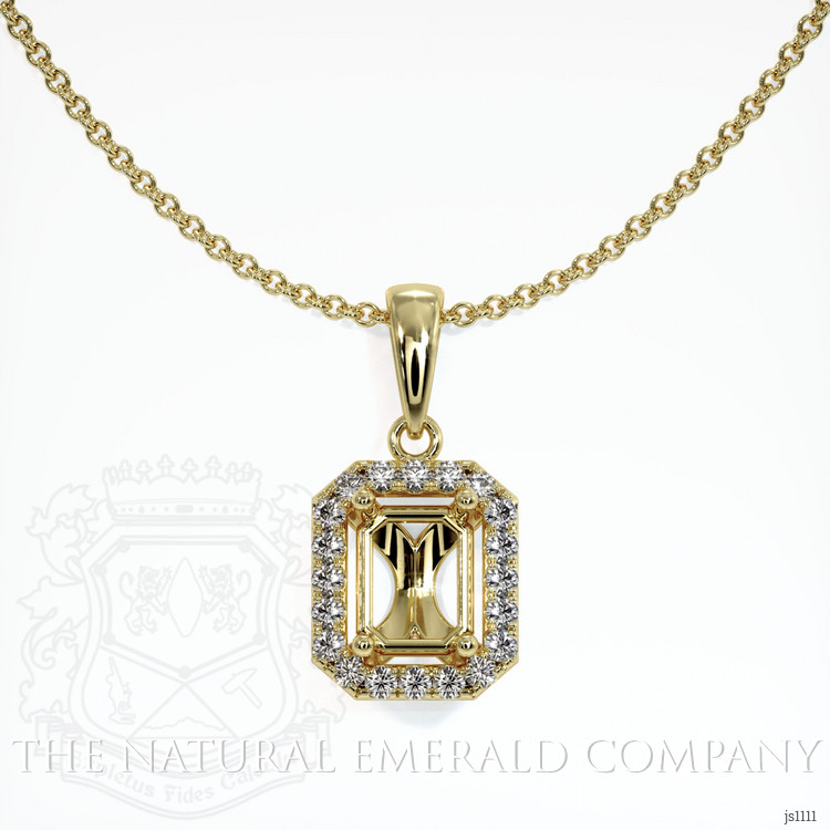 Pave Emerald Pendant 2.62 Ct., 18K Yellow Gold