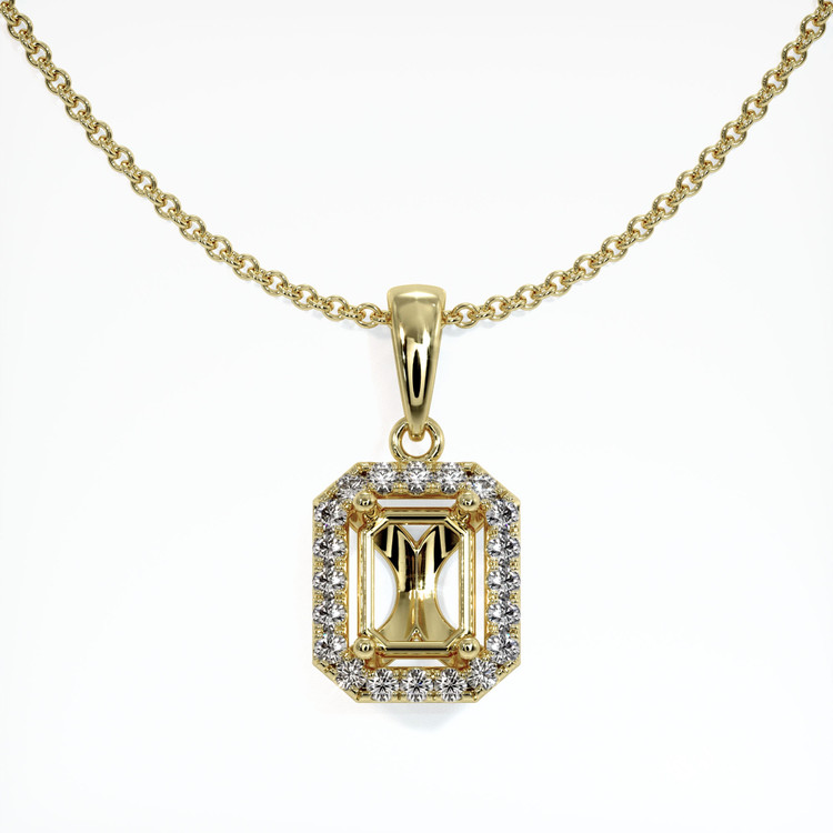 18K Yellow Gold Pave Pendant Setting