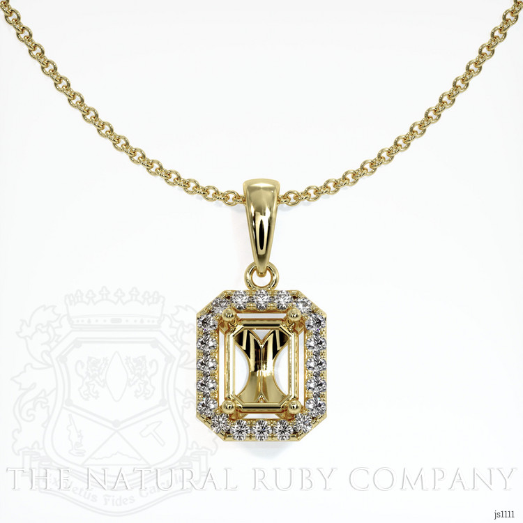 18K Yellow Gold Pave Pendant Setting