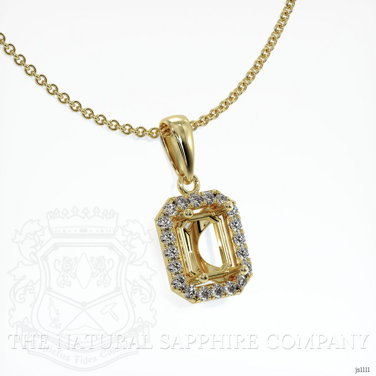 18K Yellow Gold Pave Pendant Setting