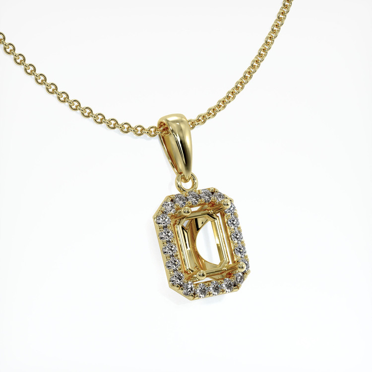 18K Yellow Gold Pave Pendant Setting