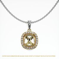 14K Yellow & White Pave Pendant Setting Image