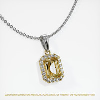 14K Yellow & White Pave Pendant Setting Image