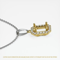 14K Yellow & White Pave Pendant Setting Image