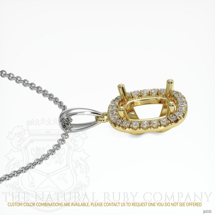 14K Yellow & White Pave Pendant Setting