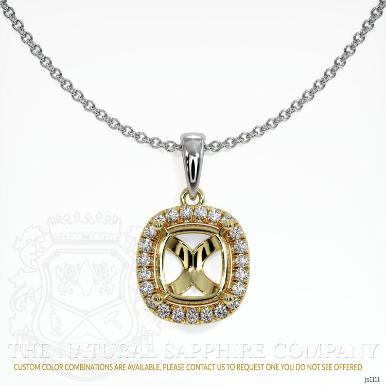 18K Yellow & White Pave Pendant Setting