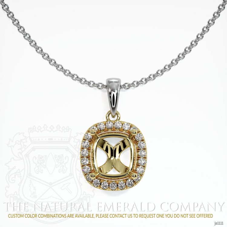 18K Yellow & White Pave Pendant Setting
