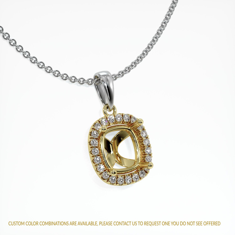 18K Yellow & White Pave Pendant Setting