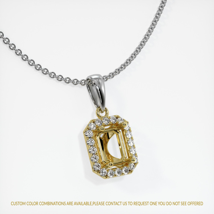 18K Yellow & White Pave Pendant Setting
