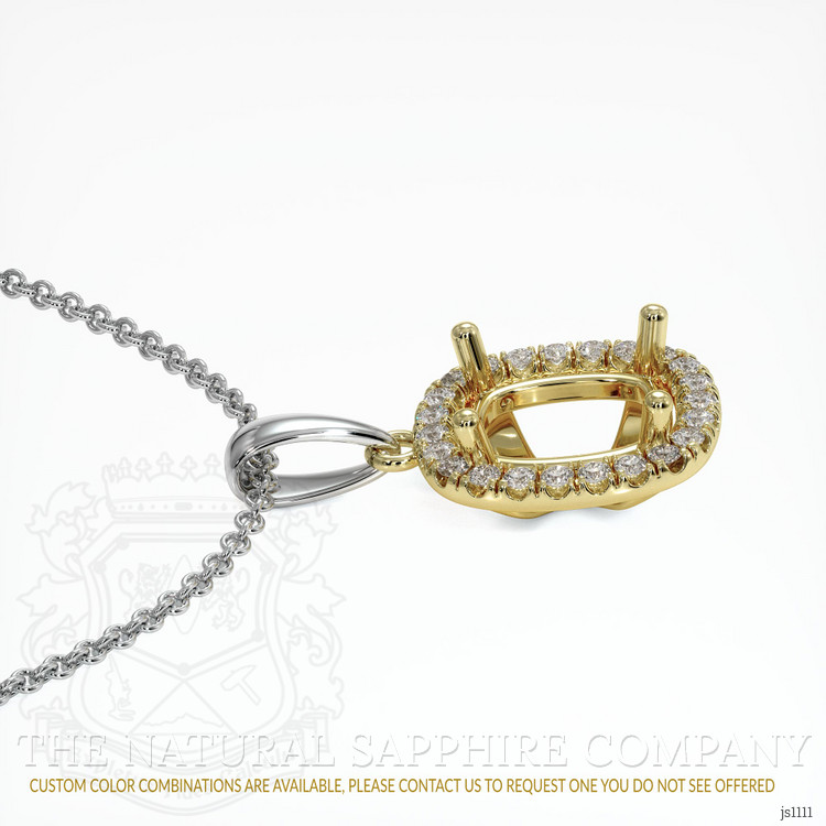 18K Yellow & White Pave Pendant Setting