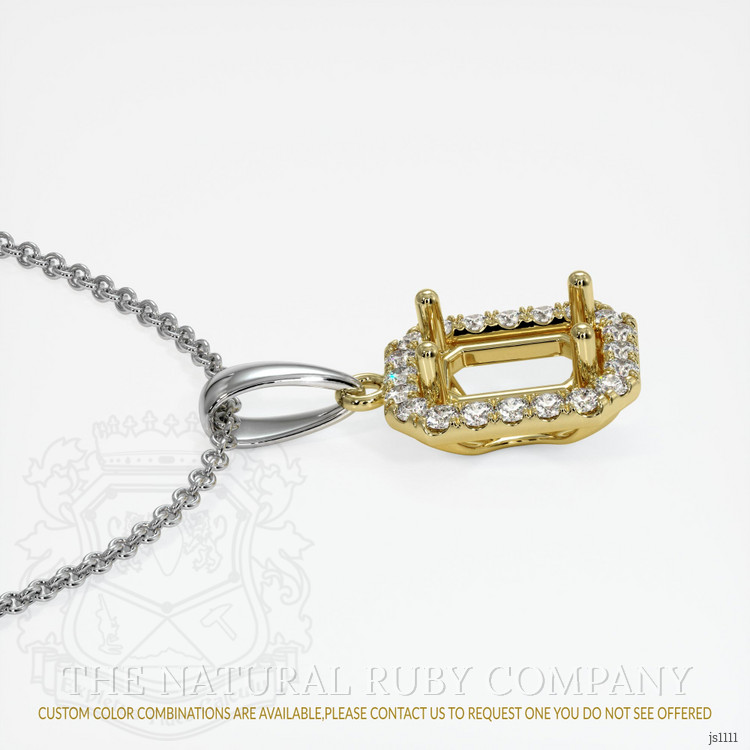 18K Yellow & White Pave Pendant Setting