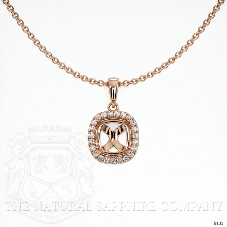 14K Rose Gold Pave Pendant Setting
