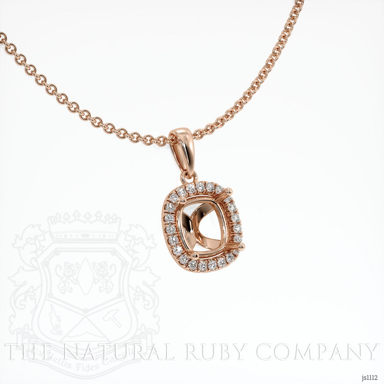 14K Rose Gold Pave Pendant Setting