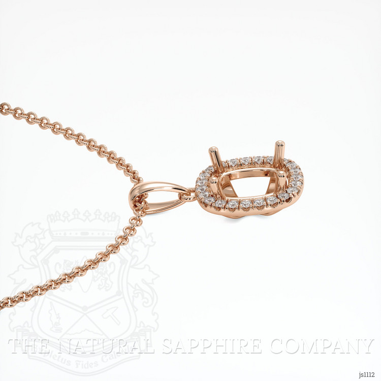 14K Rose Gold Pave Pendant Setting