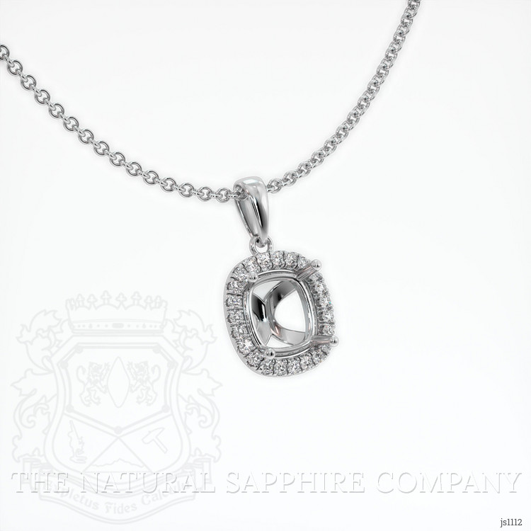 14K White Gold Pave Pendant Setting