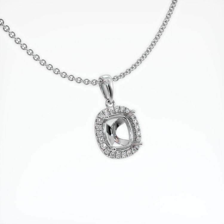 14K White Gold Pave Pendant Setting