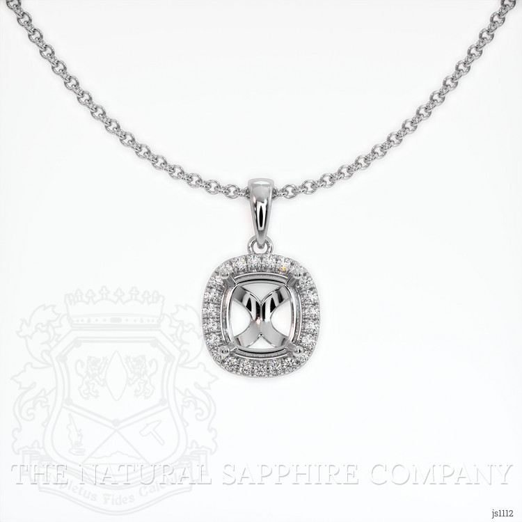18K White Gold Pave Pendant Setting