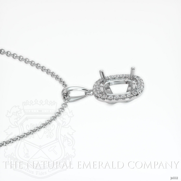 18K White Gold Pave Pendant Setting
