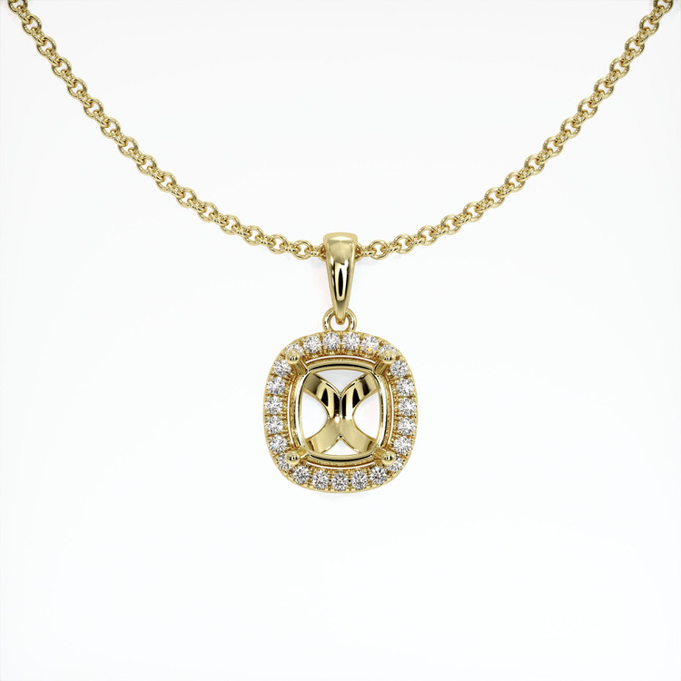 14K Yellow Gold Pave Pendant Setting