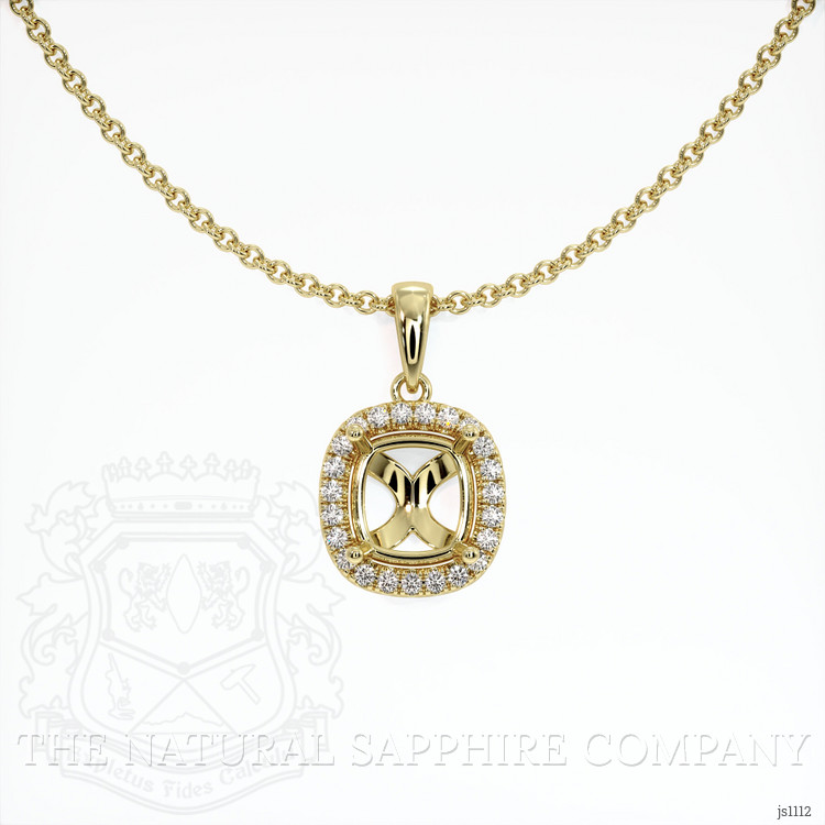 14K Yellow Gold Pave Pendant Setting