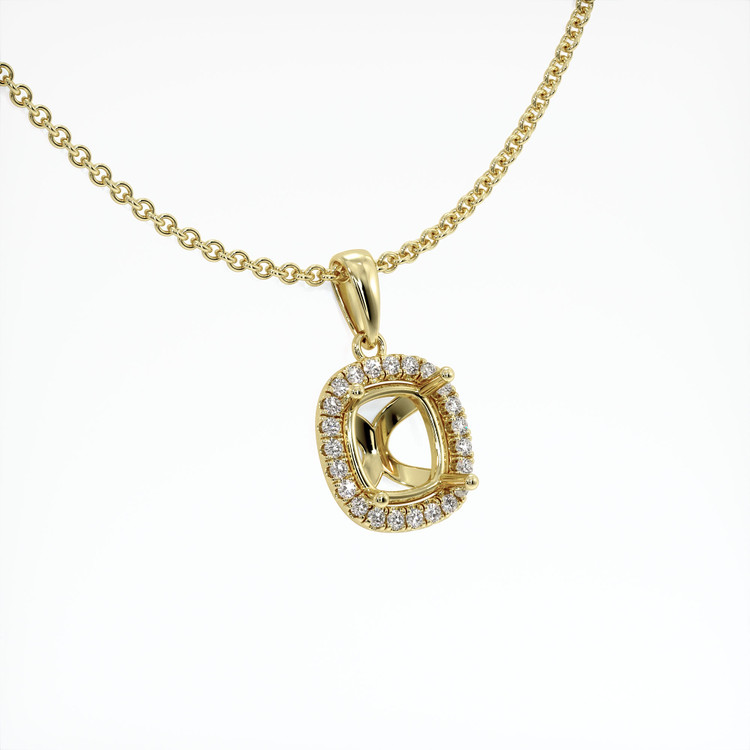 14K Yellow Gold Pave Pendant Setting